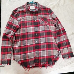 R13 Red and Black Plaid Shirt